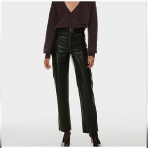 Aritzia Wilfred Black Vegan Leather Pants Sz 2